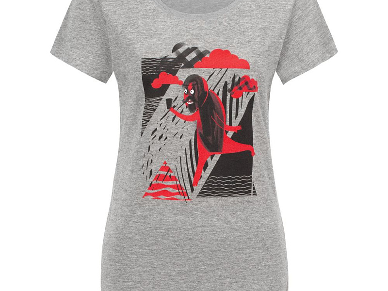 Футболка женская «Преодолень», серый меланж