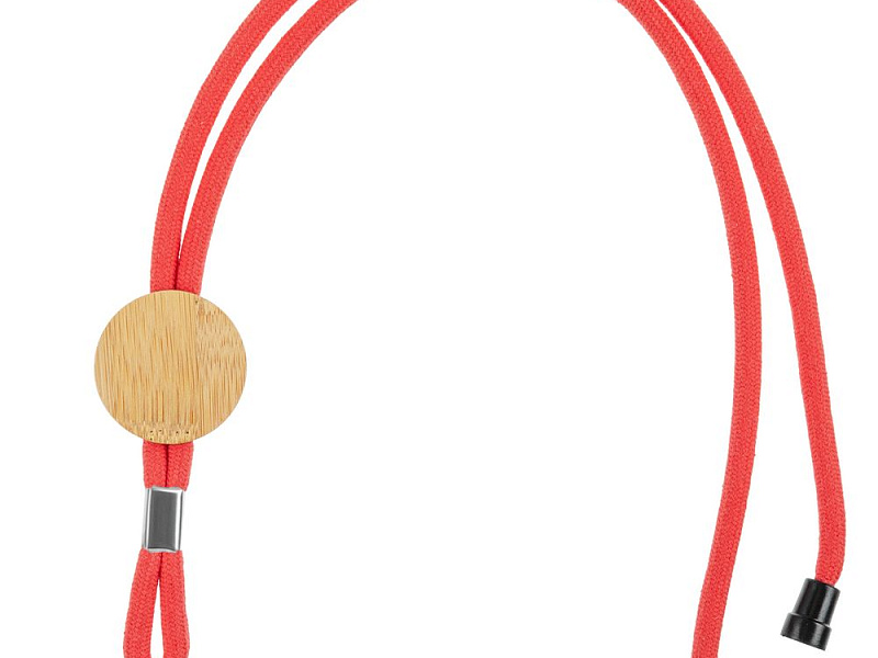 Шнурок для бейджа Tube Wood, красный