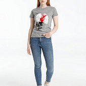 Футболка женская «Ты у меня вот здесь», серый меланж