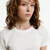 Футболка женская T-bolka Lady, белая (теплый оттенок)