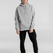 Толстовка с капюшоном унисекс King, серый меланж