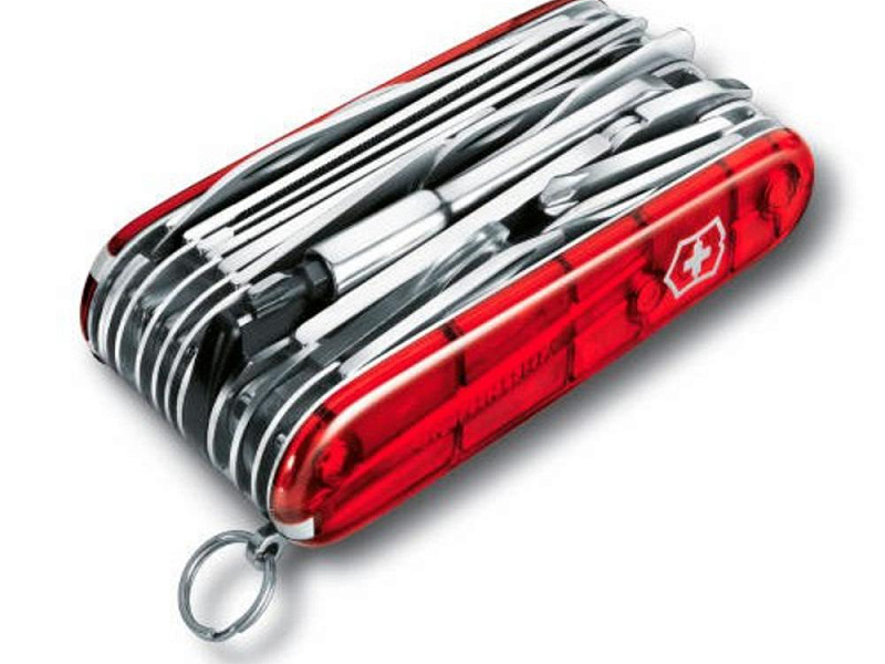 Офицерский нож SwissChamp XLT 91, прозрачный красный