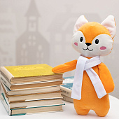 Мягкая игрушка Beastie Toys, лисенок с белым шарфом