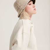 Панама Bucket двусторонняя утепленная, темно-серая с бежевым