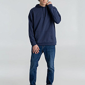 Толстовка с капюшоном унисекс Hoodie, синий меланж