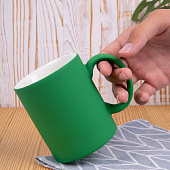 Кружка Promo Soft с покрытием софт-тач, зеленая