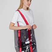 Шопер Clear Fest, прозрачный серый с красными ручками