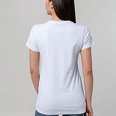 Футболка женская T-bolka Stretch Lady, белая (холодный оттенок)