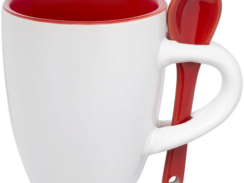 Кофейная кружка Pairy с ложкой, красная