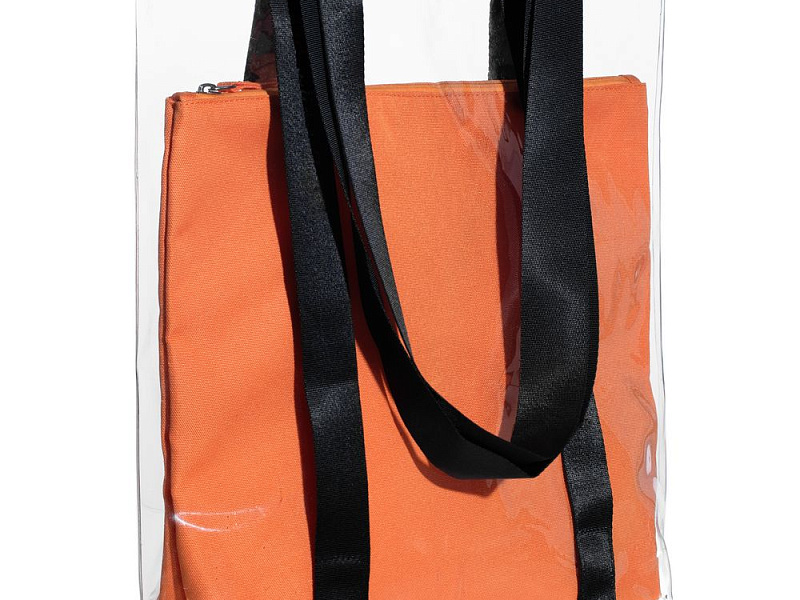 Шопер Clarity с оранжевым органайзером, прозрачный