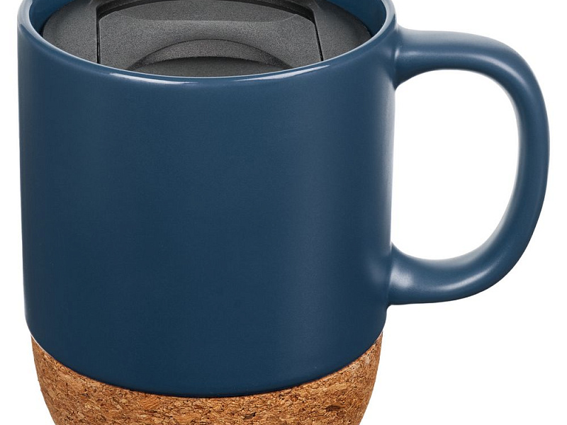 Кружка с пробковой подставкой Corky Walk, синяя