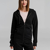 Толстовка на молнии с капюшоном унисекс King, черная