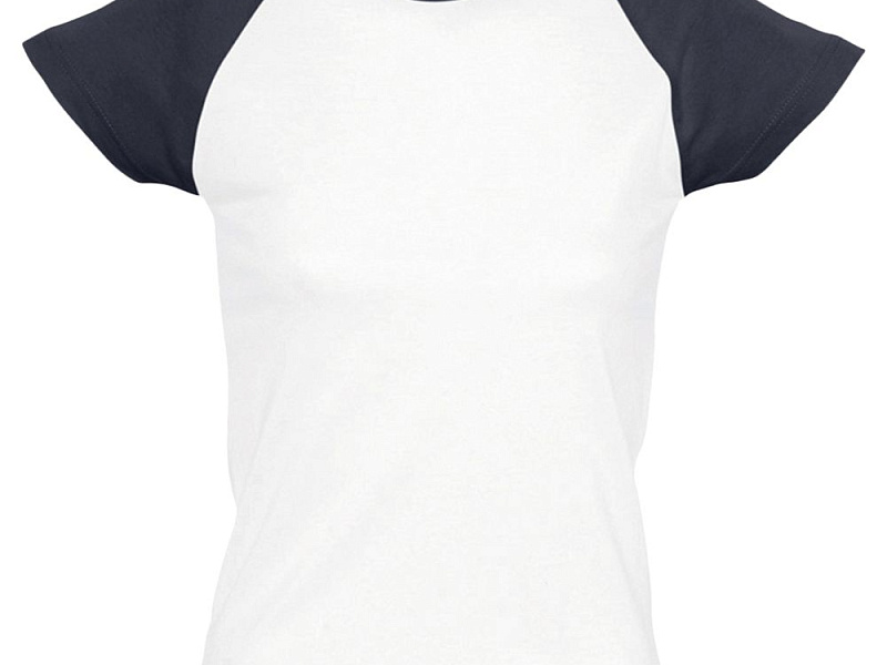 Футболка женская Milky 150, белая с темно-cиним