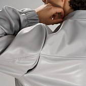 Бомбер из искусственной кожи Univer, серый