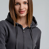 Толстовка на молнии с капюшоном унисекс King, темно-серая