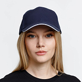 Бейсболка Buffalo, темно-синяя с белым