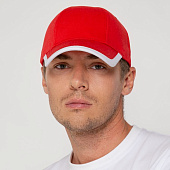 Бейсболка Honor, красная с белым кантом
