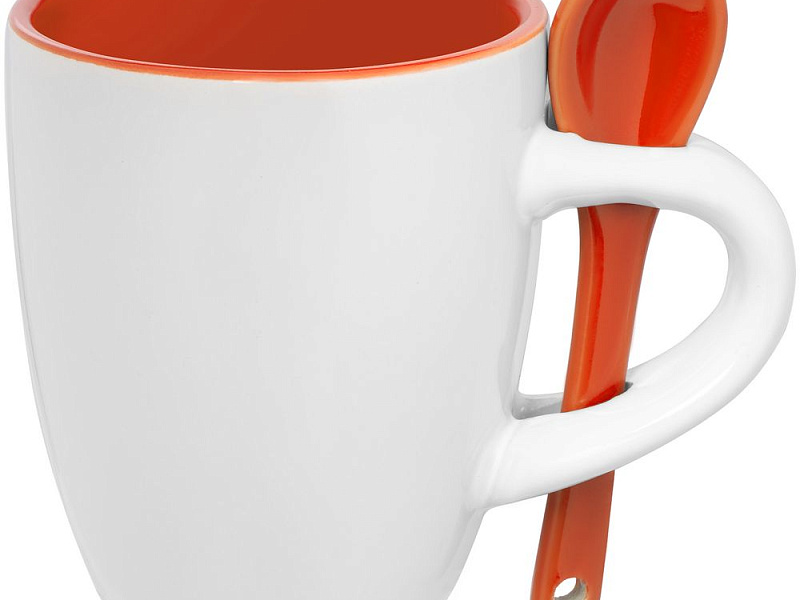Кофейная кружка Pairy с ложкой, оранжевая