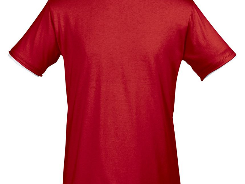 Футболка мужская с контрастной отделкой Madison 170, красный/белый