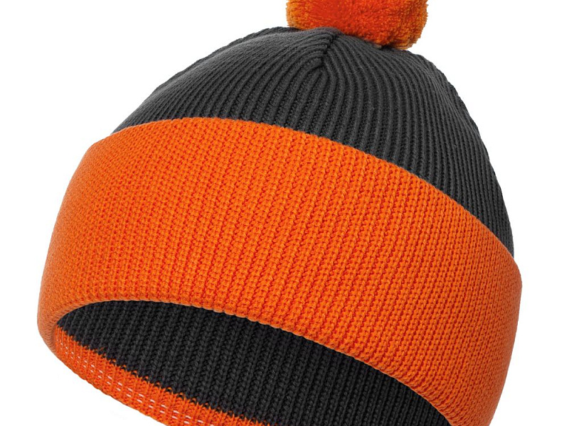 Шапка Snappy, темно-серая с оранжевым
