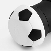 Складная бутылка для воды Football Flex, белая с черным