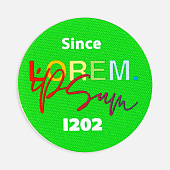 Наклейка тканевая Lunga Round, M, зеленый неон