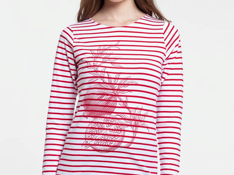 Футболка женская Grand Granat, белая с красным