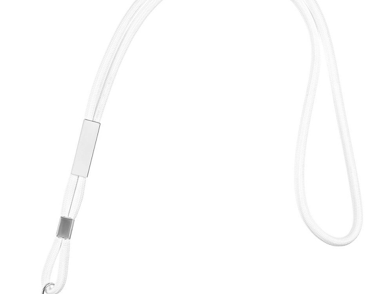 Шнурок для бейджа Tube Metal, белый