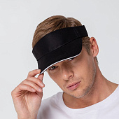 Козырек Active, черный с белым кантом