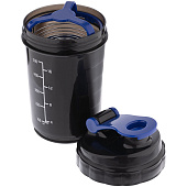 Спортивный шейкер с контейнером Tonus, черно-синий