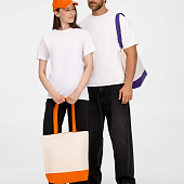 Бейсболка Canopy, оранжевая с белым кантом