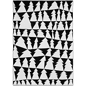 Плед «Танцующий лес», белый с черным