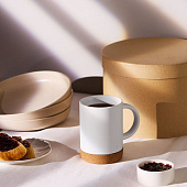 Кружка с пробковой подставкой Corky для сублимационной печати, матовая, белая