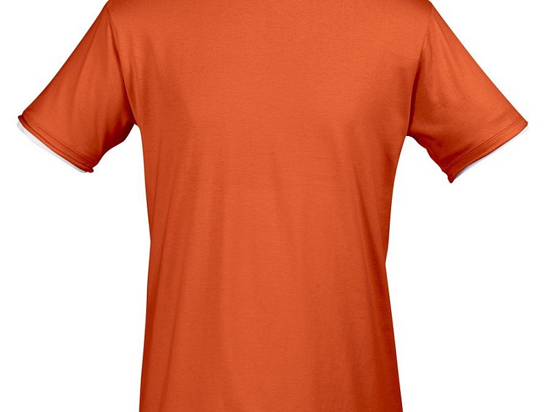 Футболка мужская с контрастной отделкой Madison 170, оранжевый/белый