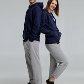 Толстовка на молнии с капюшоном унисекс King, темно-синяя