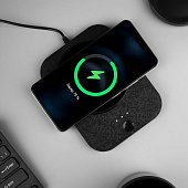 Кружка с подогревом и беспроводной зарядкой dualBase plus, черная