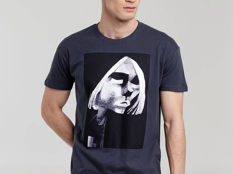 Футболка «Меламед. Kurt Cobain», темно-серая