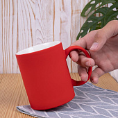 Кружка Promo Soft с покрытием софт-тач, ярко-красная