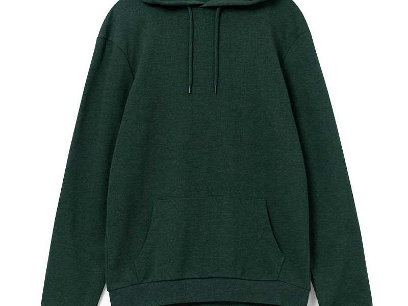 Толстовка с капюшоном унисекс Hoodie, темно-зеленый меланж