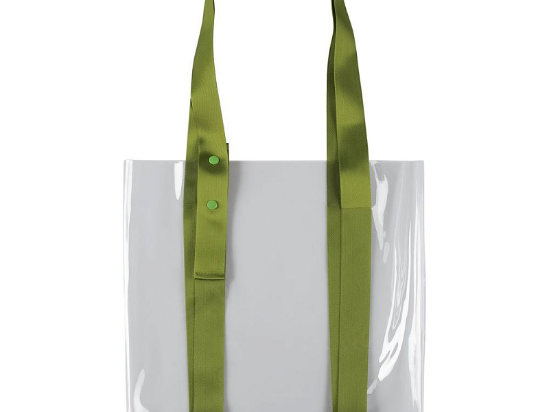 Шопер Clear Fest, прозрачный с зелеными ручками