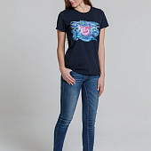 Футболка женская «Ван-Пиг», синяя