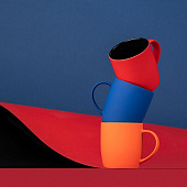 Кружка Surprise Touch Black с покрытием софт-тач, оранжевая