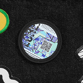 Лейбл из ПВХ с липучкой Menteqo Round, черный