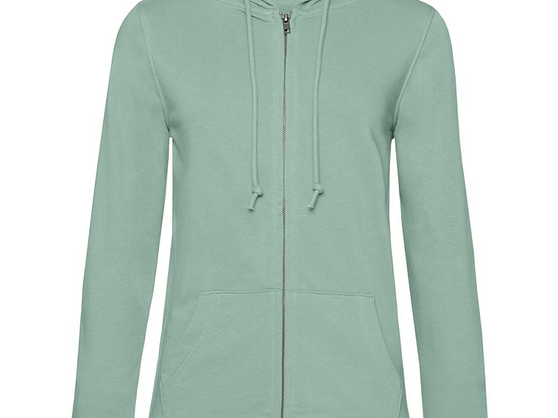 Толстовка на молнии с капюшоном женская BNC Inspire (Organic), серо-зеленая