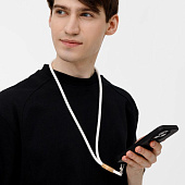 Шнурок для бейджа Tube Wood, белый