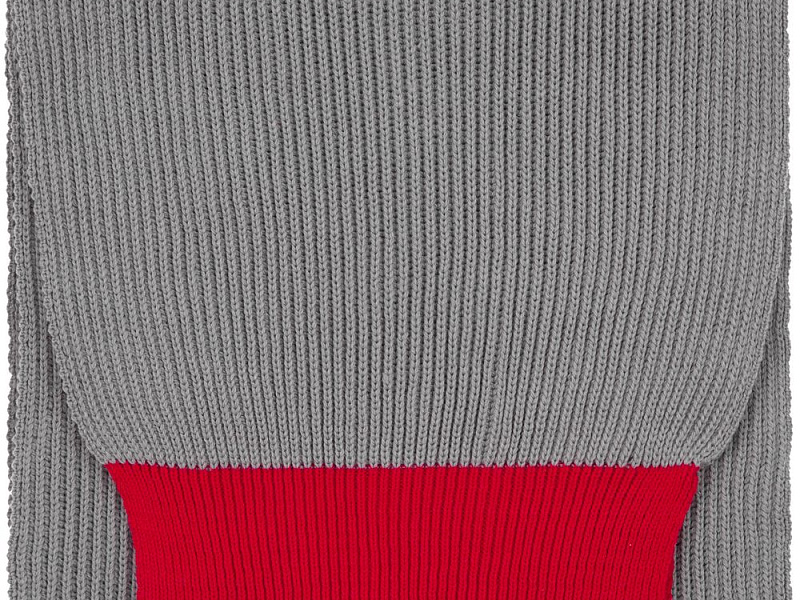 Шарф Snappy, светло-серый с красным