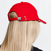 Бейсболка Long Beach, красная с белым