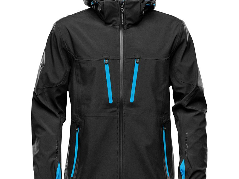 Куртка софтшелл мужская Patrol, черная с синим