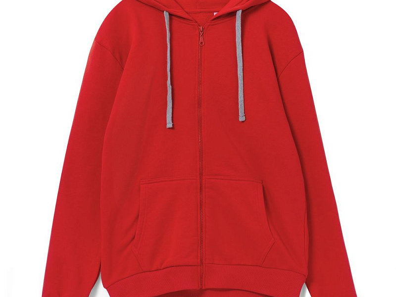 Толстовка на молнии с капюшоном Unit Siverga, красная