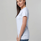 Футболка женская T-bolka Stretch Lady, белая (холодный оттенок)